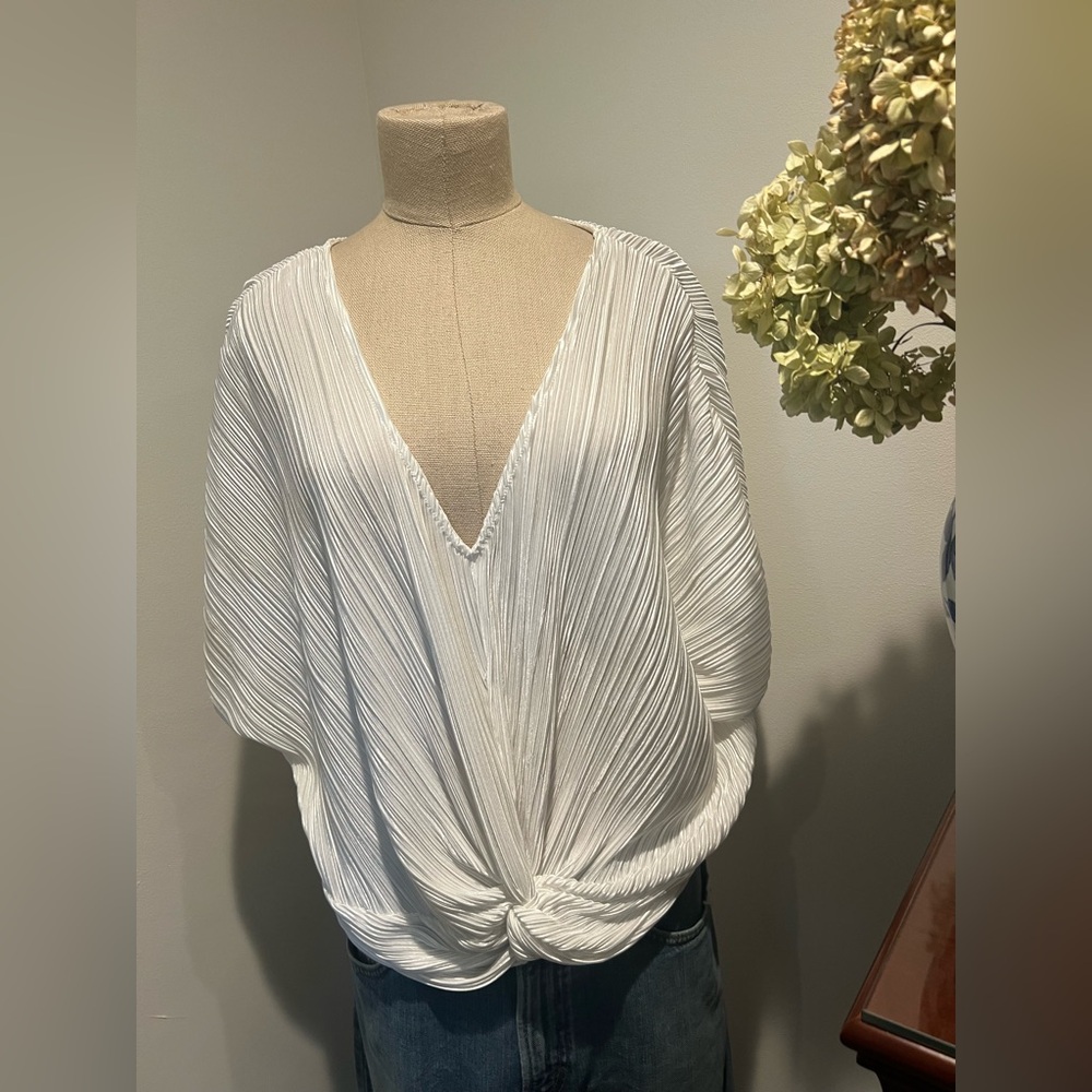 ANTHROPOLOGIE ERI + ALI Pleated Top, size L